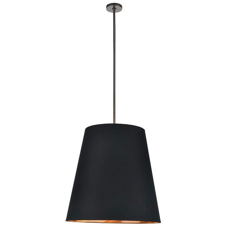 Image 2 Alora Calor E26 25-in Black Linen With Gold Parchment/Urban Bronze Pendant