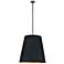 Alora Calor E26 25-in Black Linen With Gold Parchment/Urban Bronze Pendant