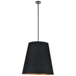 Alora Calor E26 25-in Black Linen With Gold Parchment/Urban Bronze Pendant