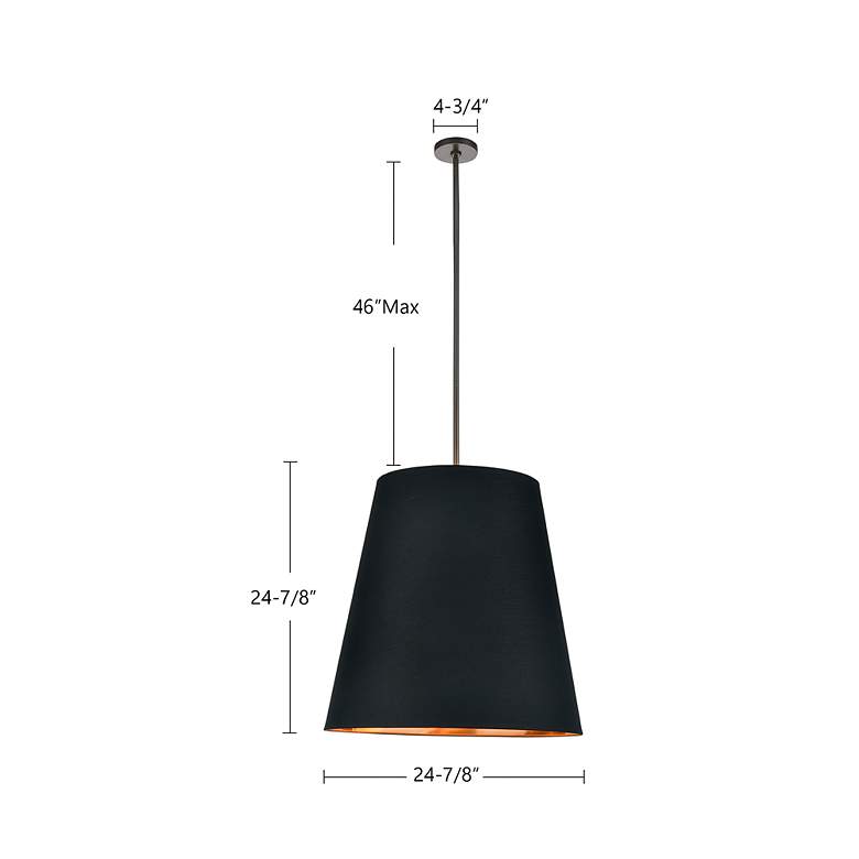 Image 6 Alora Calor E26 25-in Black Linen With Gold Parchment/Urban Bronze Pendant more views