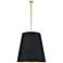 Alora Calor E26 30-in Black Linen Gold Parchment/Vintage Brass Pendant