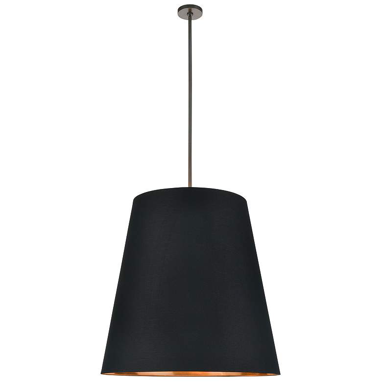 Image 1 Alora Calor E26 30-in Black Linen With Gold Parchment/Urban Bronze Pendant