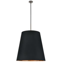 Alora Calor E26 30-in Black Linen With Gold Parchment/Urban Bronze Pendant
