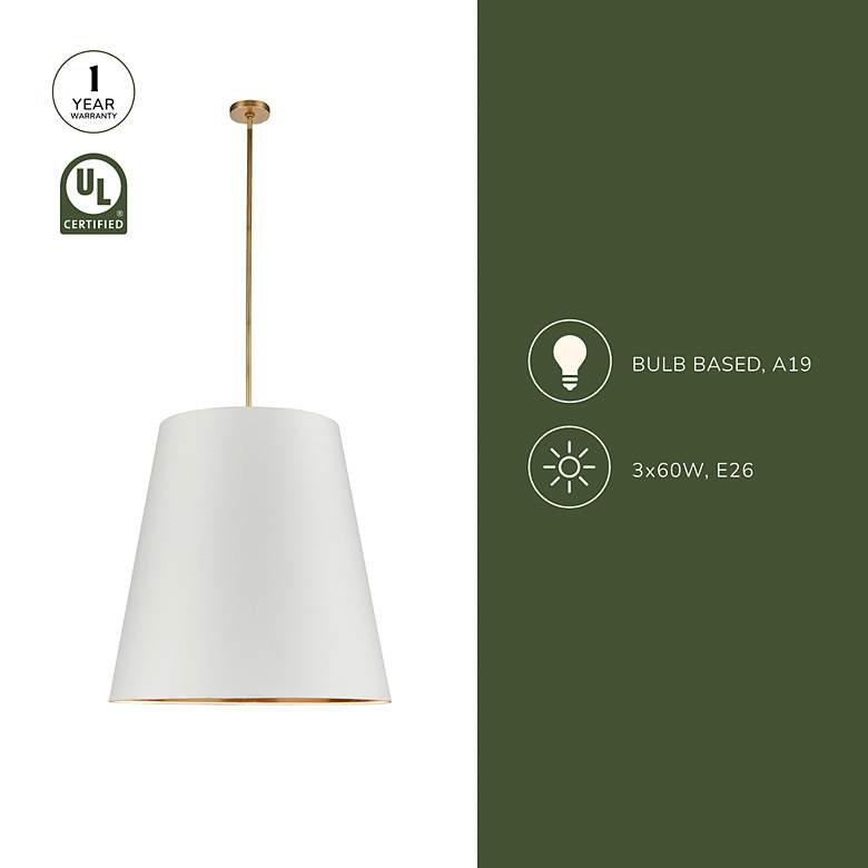 Image 4 Alora Calor E26 30-in Gray Linen Withgold Parchmen/Urban Bronze Pendant more views