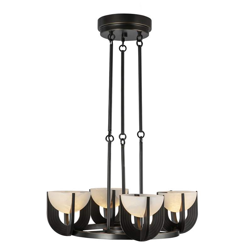 Image 1 Alora Colette LED 22-in Urban Bronze/Alabaster LED Chandelier