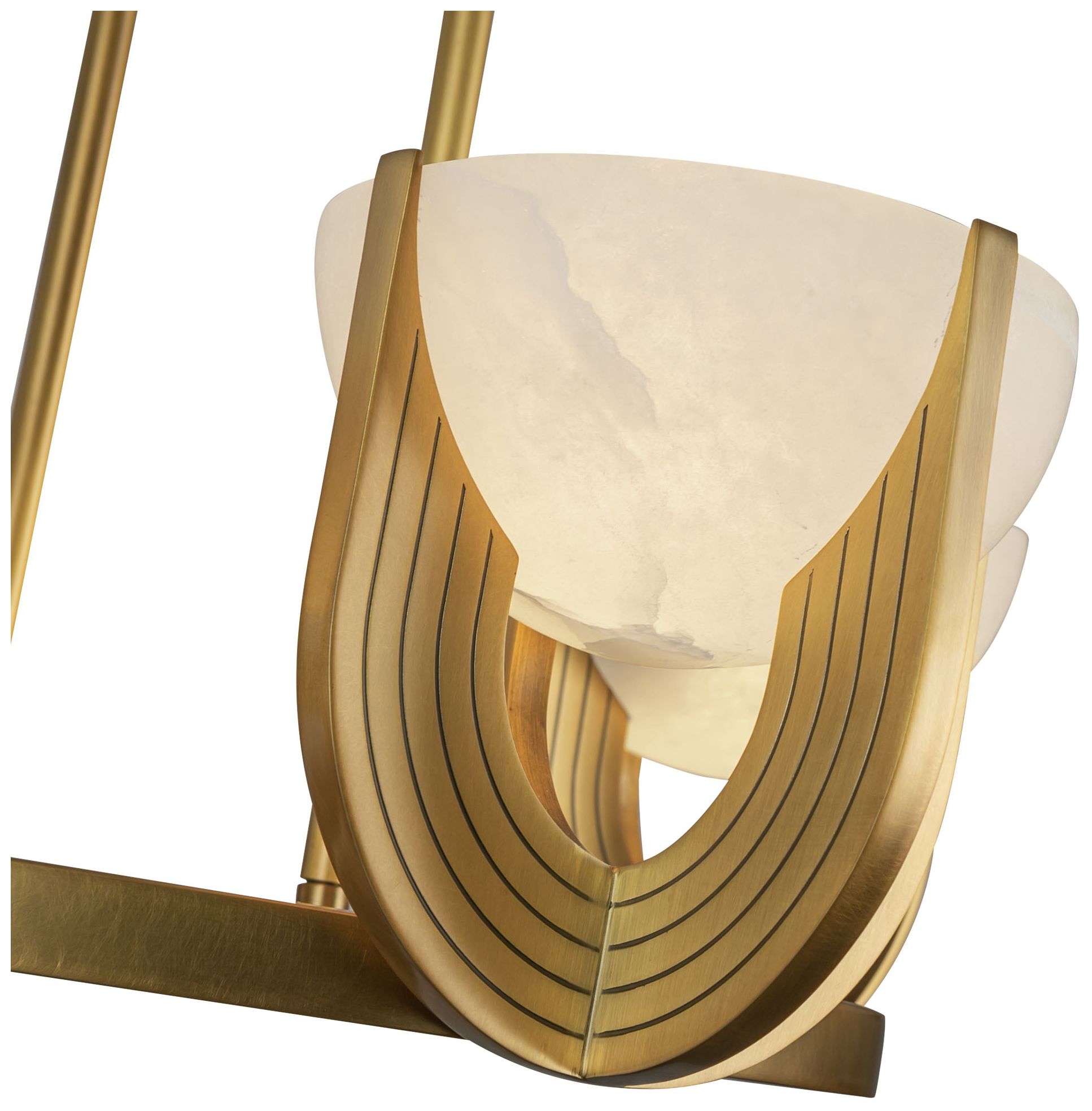 Image 5 Alora Colette LED 22-in Vintage Brass/Alabaster LED Chandelier more views