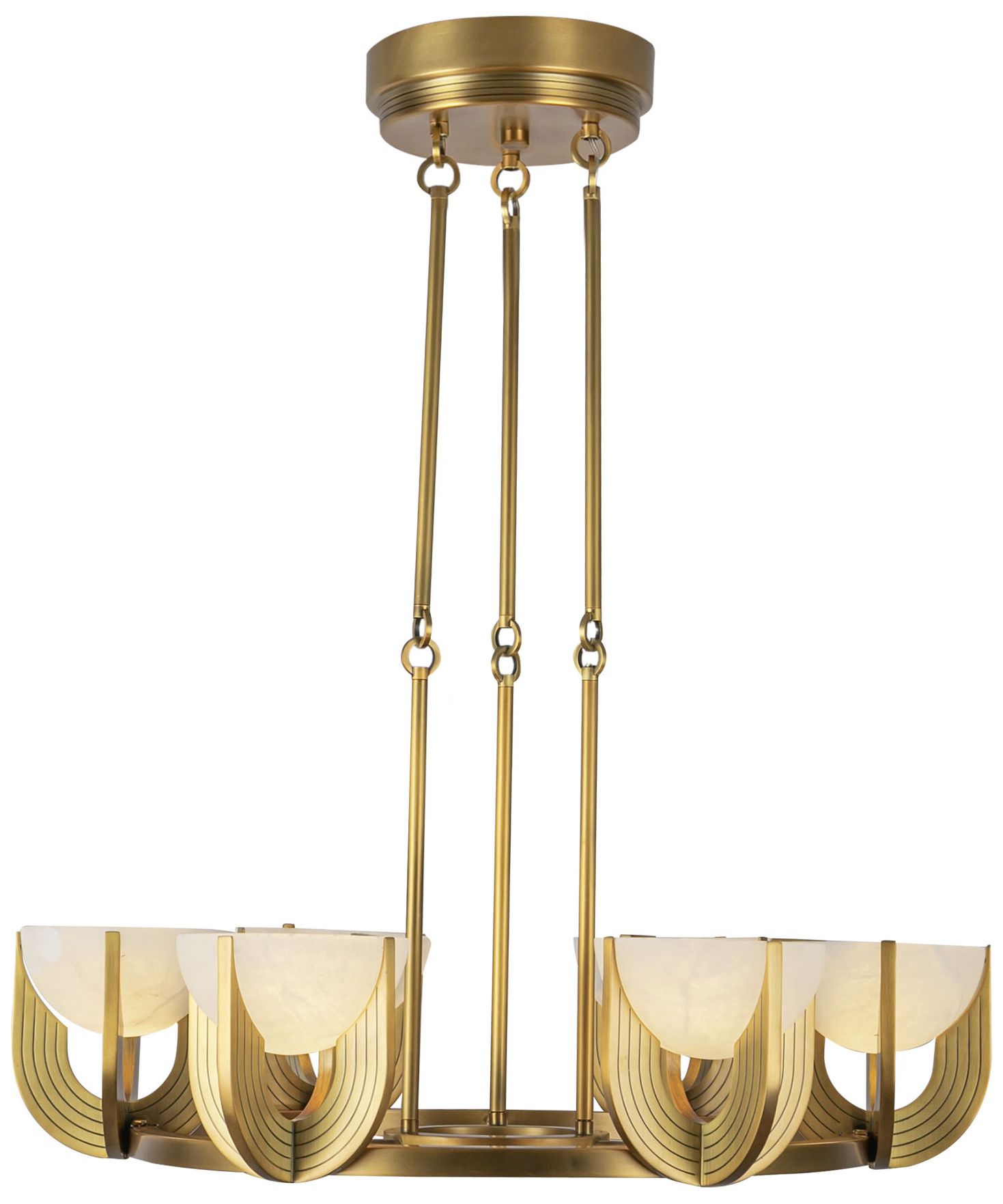 Image 3 Alora Colette LED 27-in Vintage Brass/Alabaster LED Chandelier more views