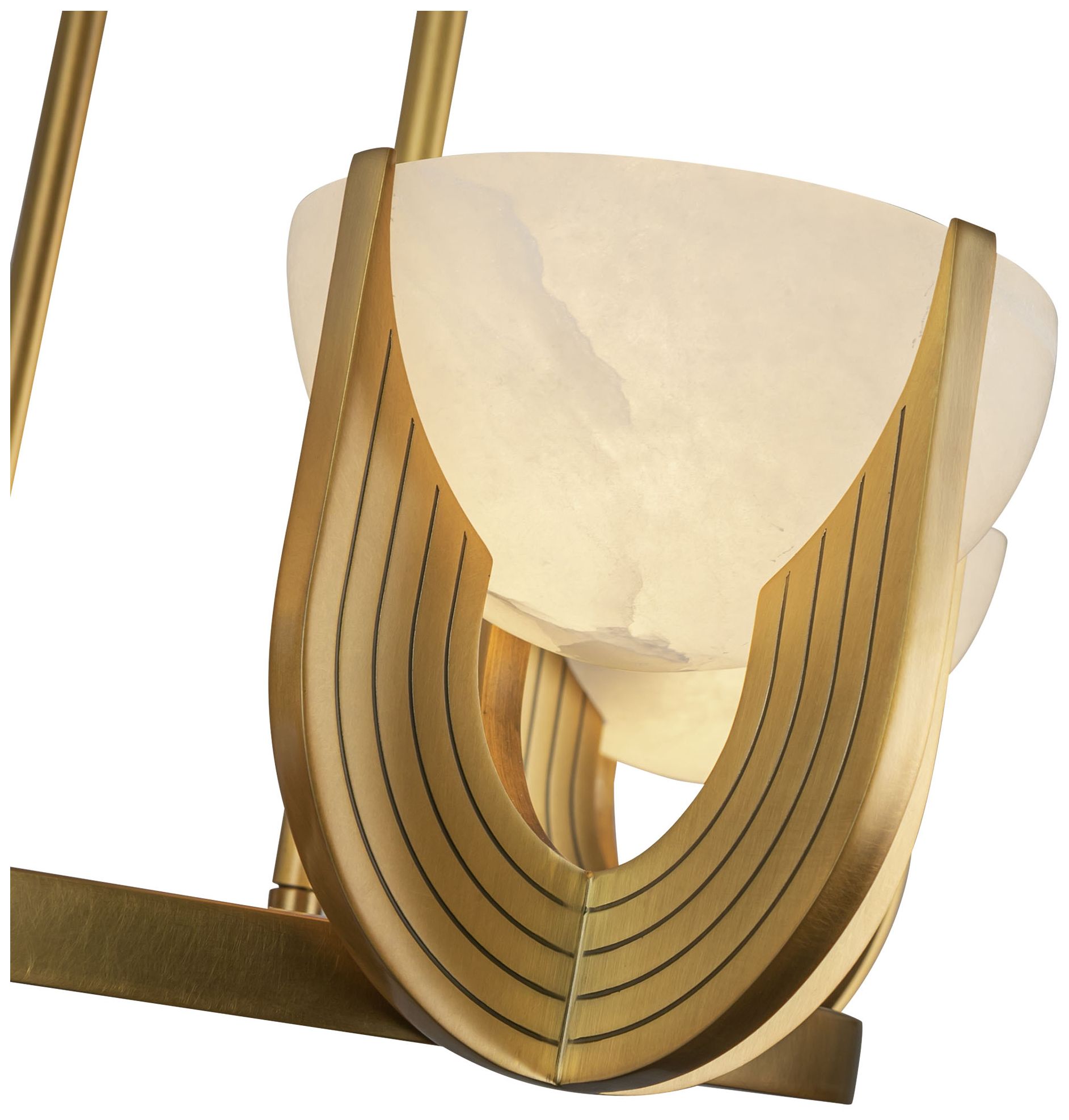 Image 4 Alora Colette LED 27-in Vintage Brass/Alabaster LED Chandelier more views