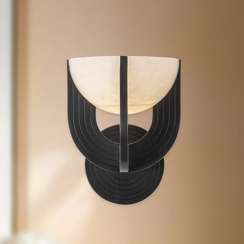 Image 1 Alora Colette LED 6-in Urban Bronze/Alabaster Wall Vanity