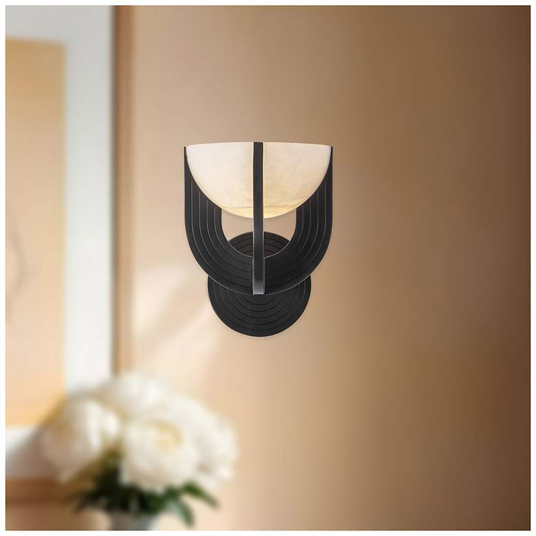 Image 3 Alora Colette LED 6-in Urban Bronze/Alabaster Wall Vanity more views