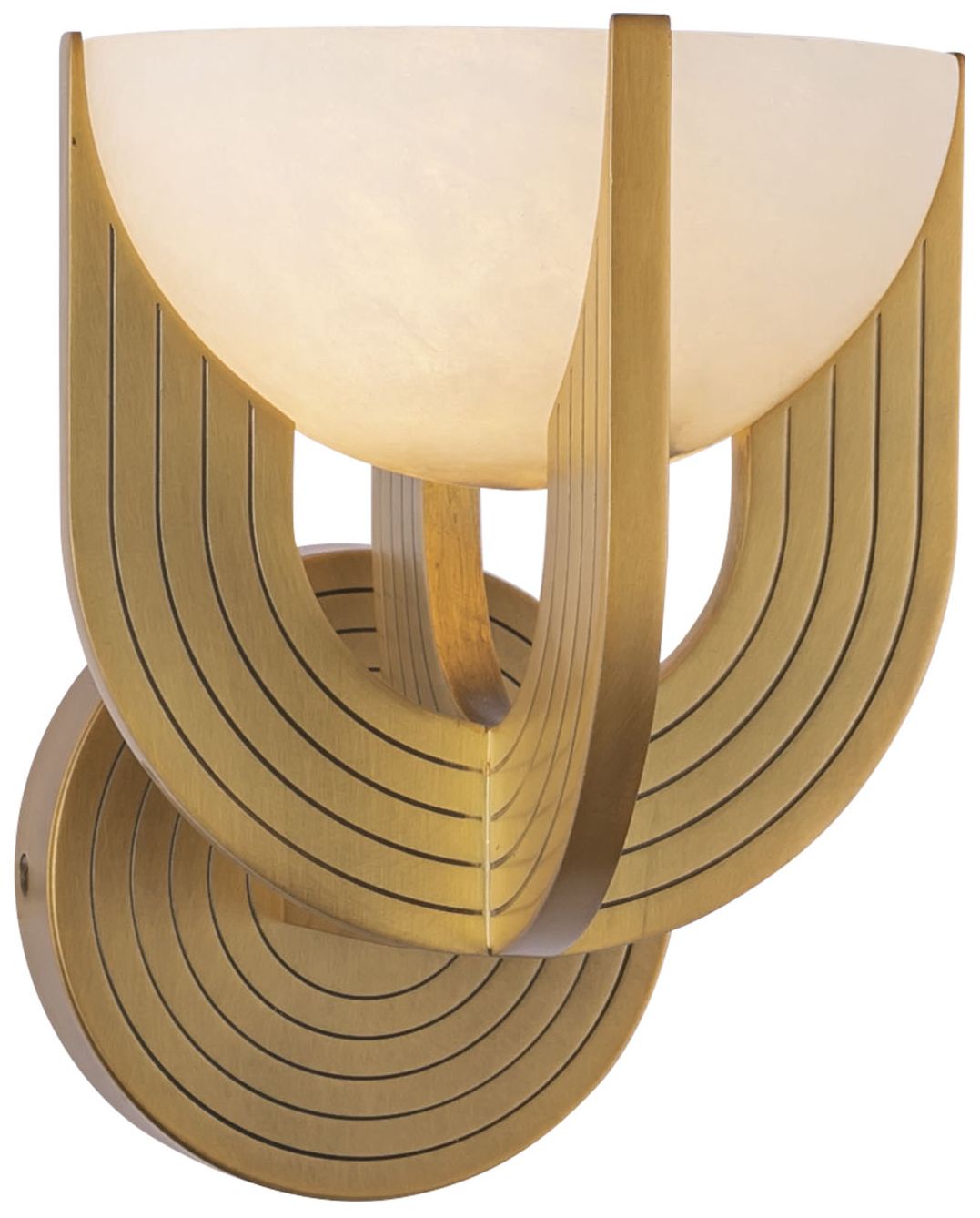 Image 3 Alora Colette LED 6-in Vintage Brass/Alabaster Wall Vanity more views