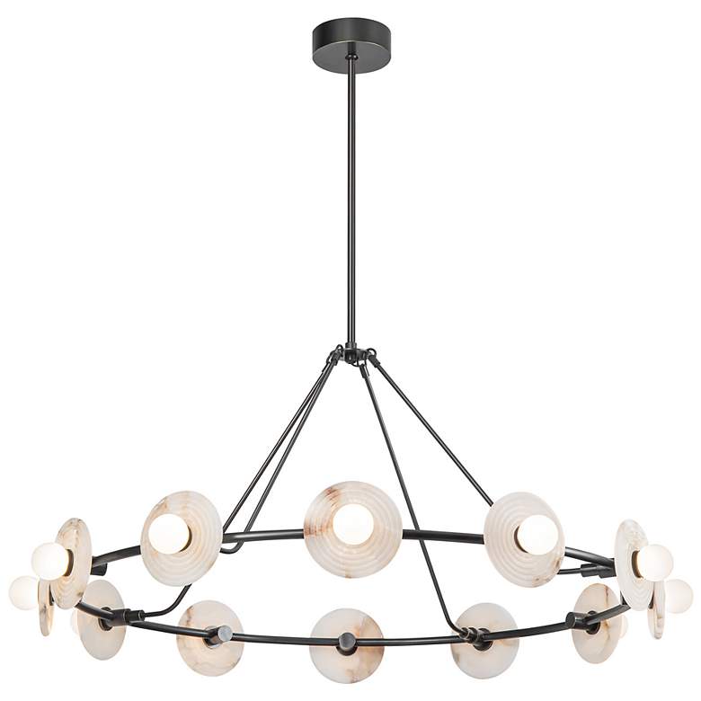 Image 1 Alora Dahlia LED 46-in Urban Bronze/Alabaster LED Chandeliers