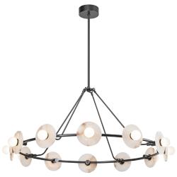 Alora Dahlia LED 46-in Urban Bronze/Alabaster LED Chandeliers