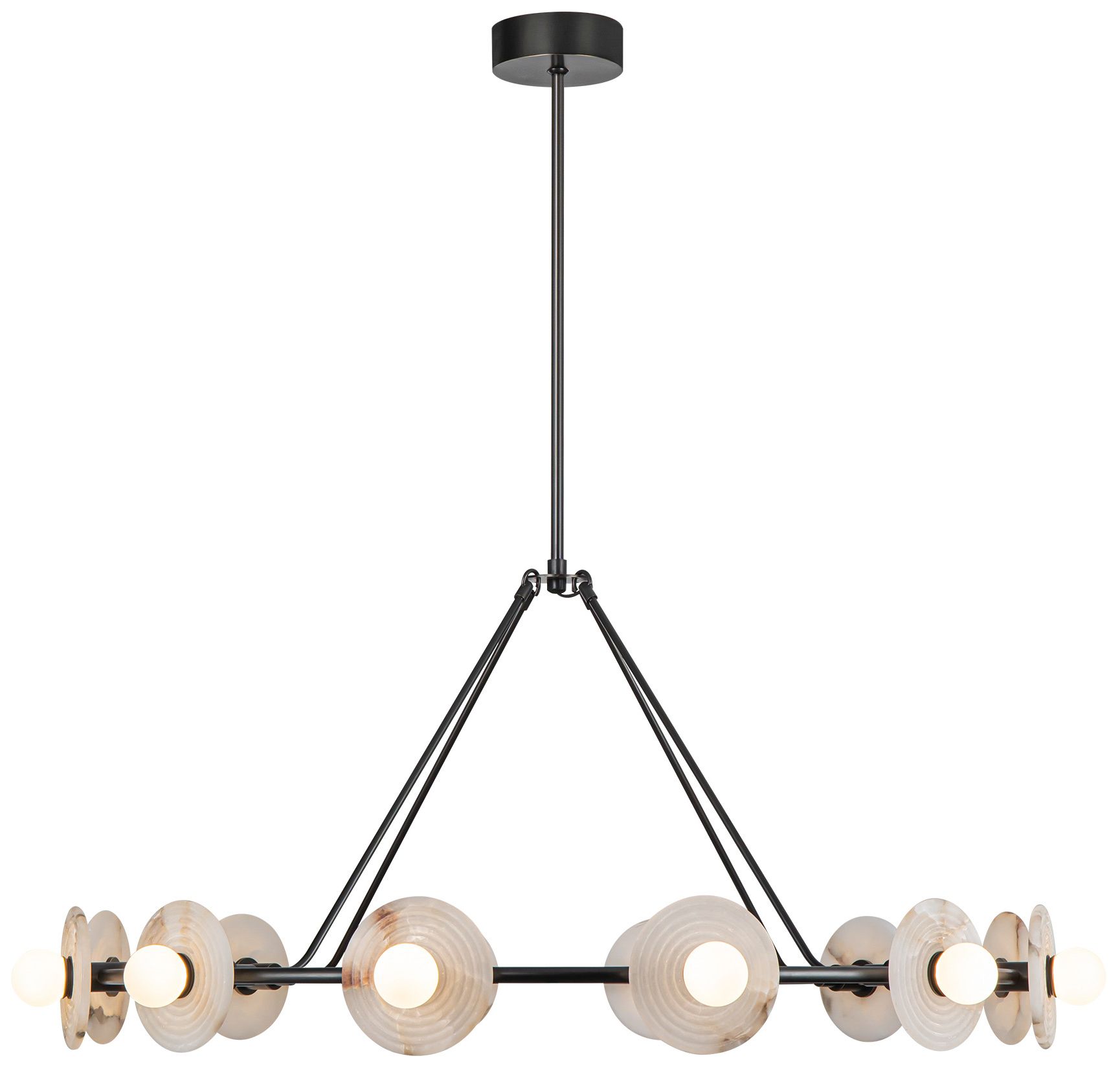 Image 3 Alora Dahlia LED 46-in Urban Bronze/Alabaster LED Chandeliers more views