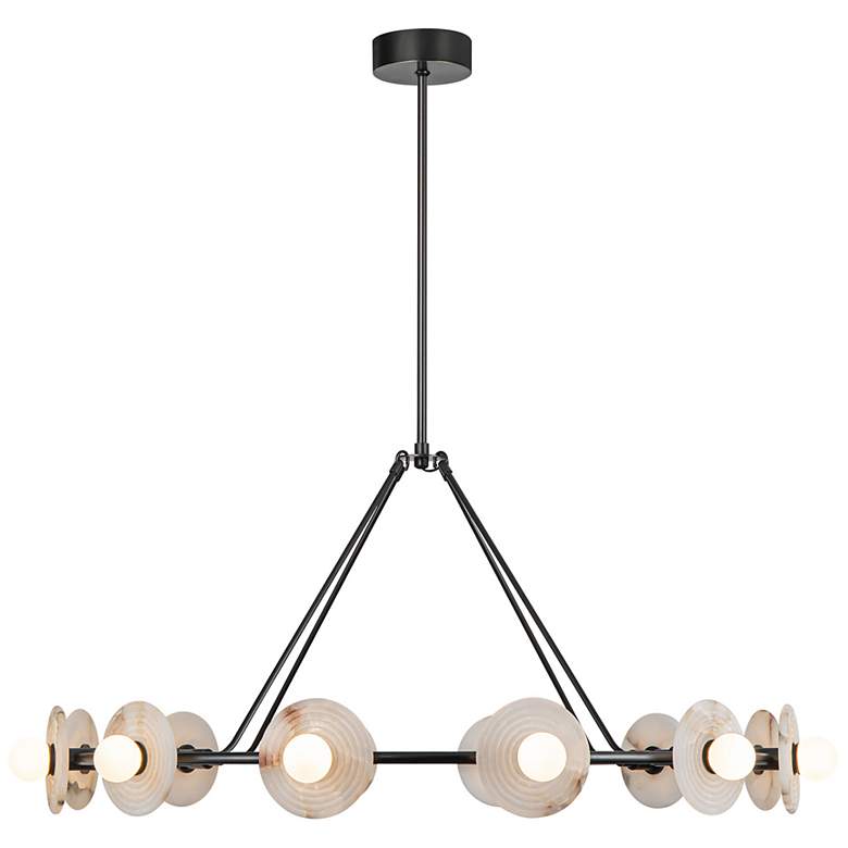 Image 3 Alora Dahlia LED 46-in Urban Bronze/Alabaster LED Chandeliers more views