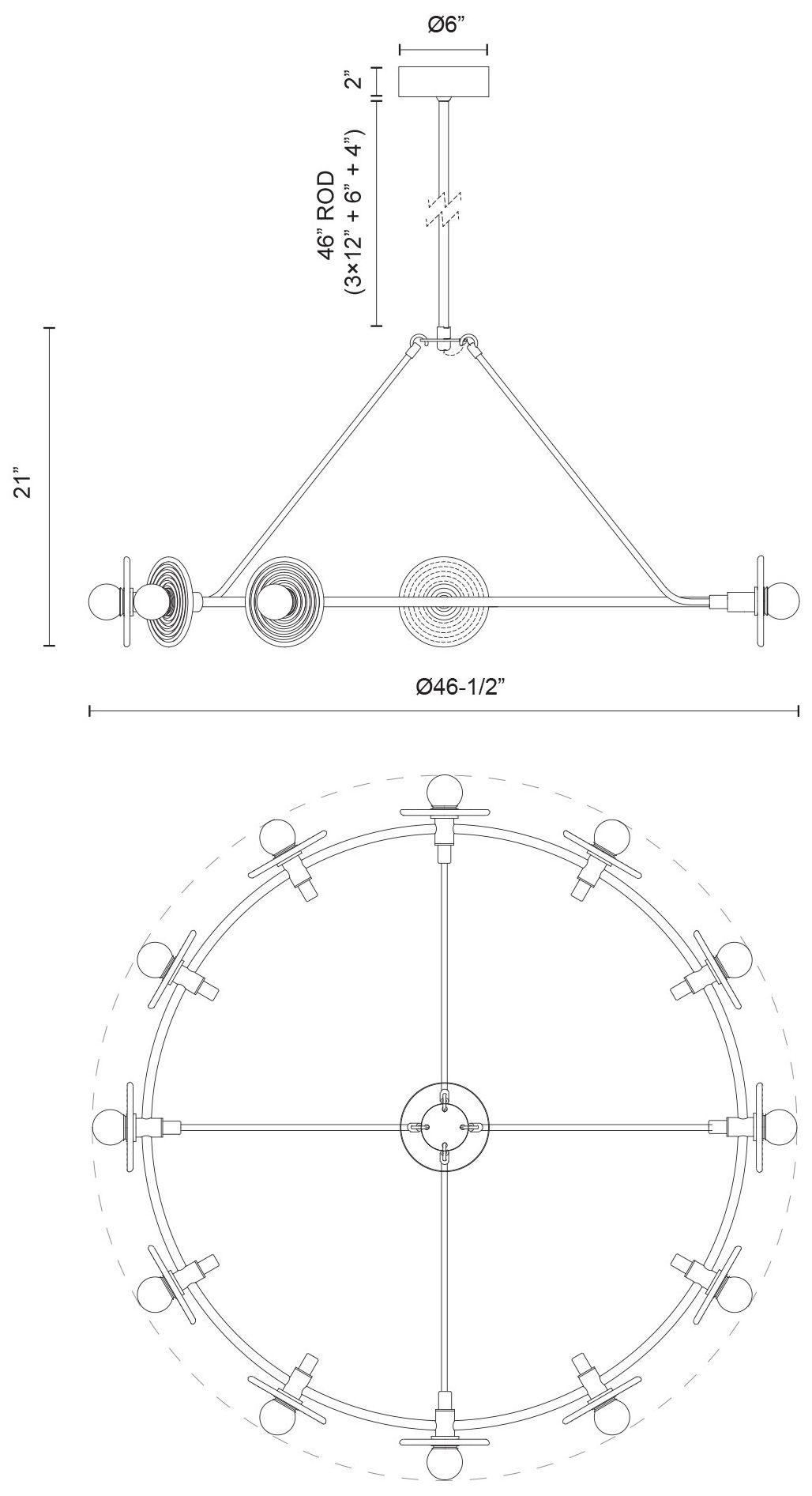 Image 5 Alora Dahlia LED 46-in Urban Bronze/Alabaster LED Chandeliers more views