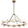 Alora Dahlia LED 46-in Vintage Brass/Alabaster LED Chandeliers