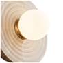 3_Alora Dahlia LED 6-in Vintage Brass/Alabaster Wall Vanity more views