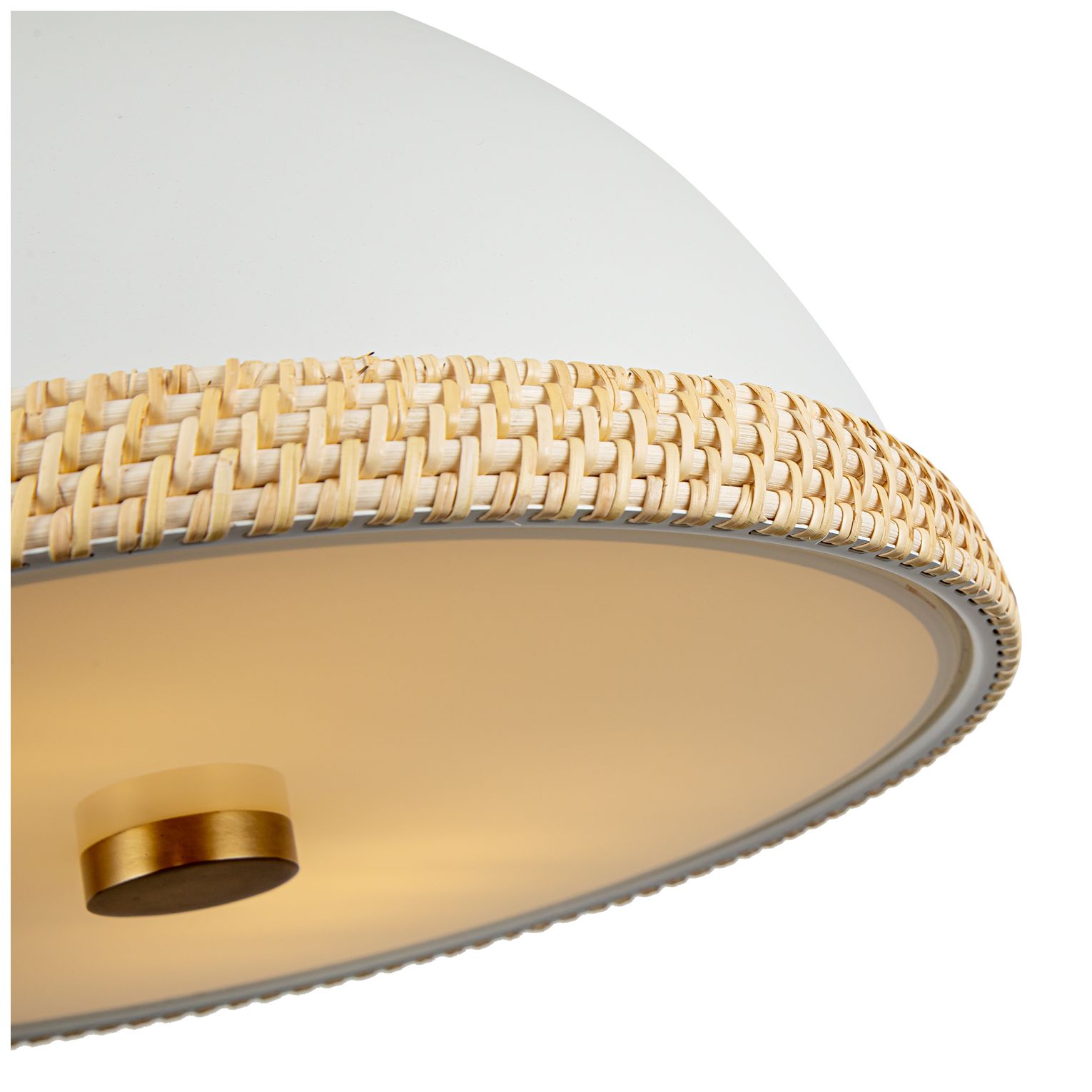 Image 2 Alora Doral E26 16-in Matte White/Vintage Brass Pendant more views