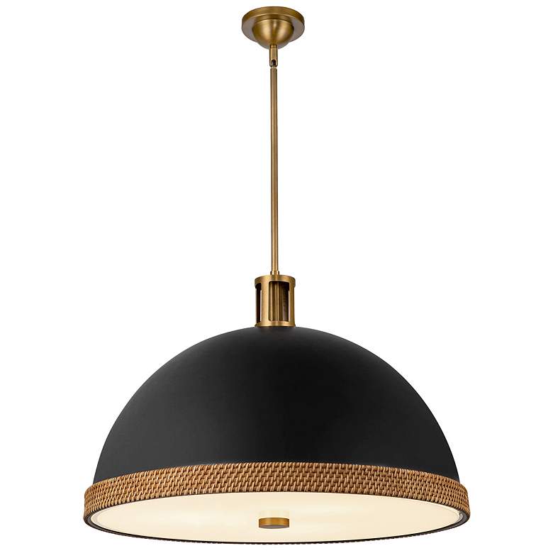 Image 1 Alora Doral E26 24-in Matte Black/Vintage Brass Pendant