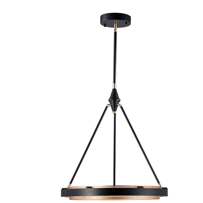Image 2 Alora Duo LED 24-in Classic Black/Gold Shimmer Pendant