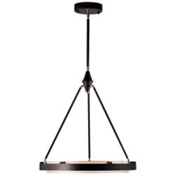 Alora Duo LED 24-in Classic Black/Silver Shimmer Pendant