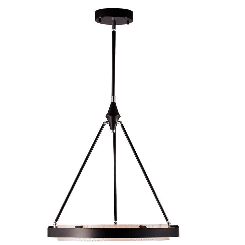 Image 1 Alora Duo LED 24-in Classic Black/Silver Shimmer Pendant