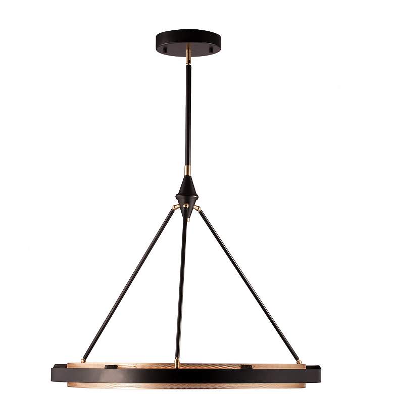 Image 2 Alora Duo LED 32-in Classic Black/Gold Shimmer Pendant