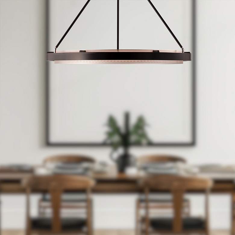 Image 1 Alora Duo LED 32-in Classic Black/Gold Shimmer Pendant