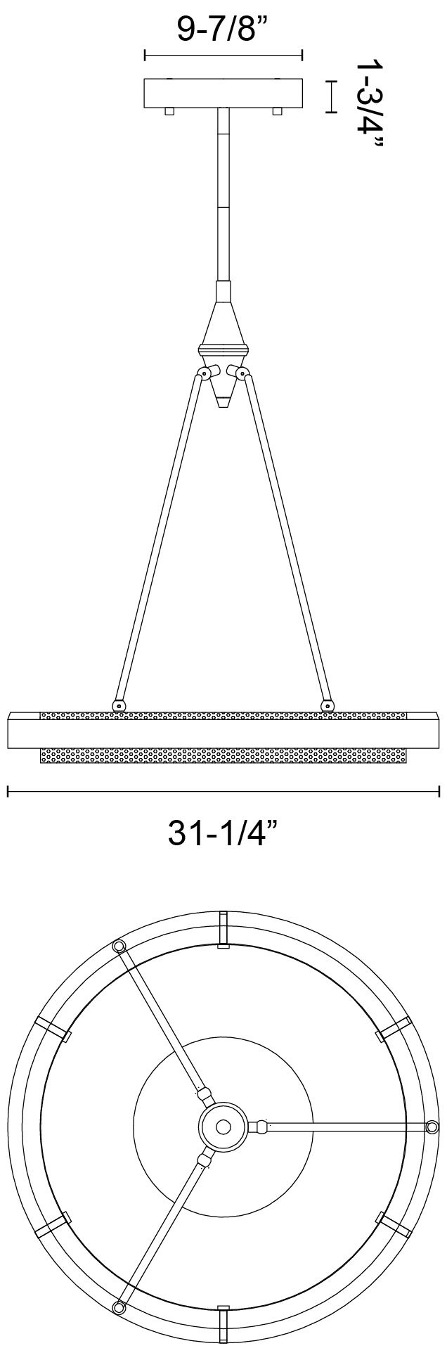 Image 3 Alora Duo LED 32-in Classic Black/Silver Shimmer Pendant more views