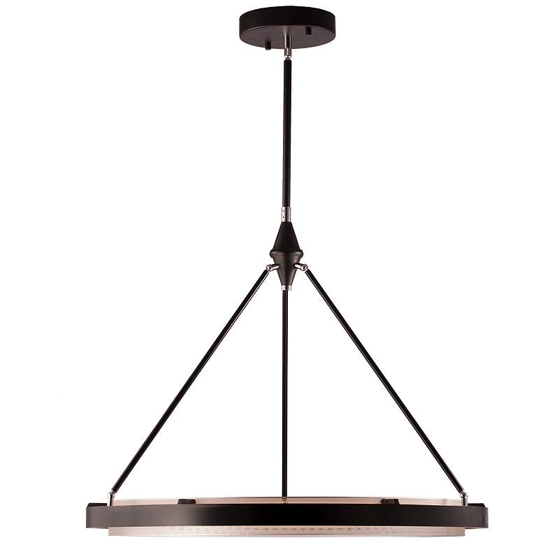 Image 2 Alora Duo LED 32-in Classic Black/Silver Shimmer Pendant