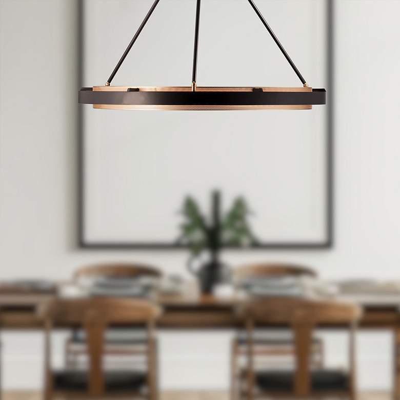 Image 1 Alora Duo LED 32-in Classic Black/Silver Shimmer Pendant