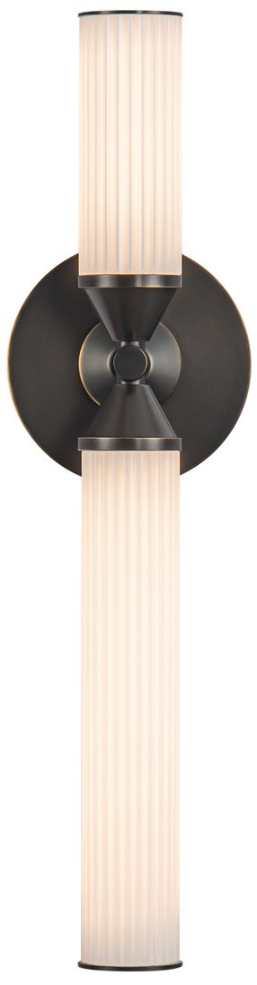 Image 2 Alora Edwin LED 18-in Urban Bronze/Frosted Ribbed Glass Wall Vanity more views