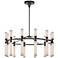Alora Edwin LED 38-in Urban Bronze/Frosted Ribbed Glass LED Chandeliers