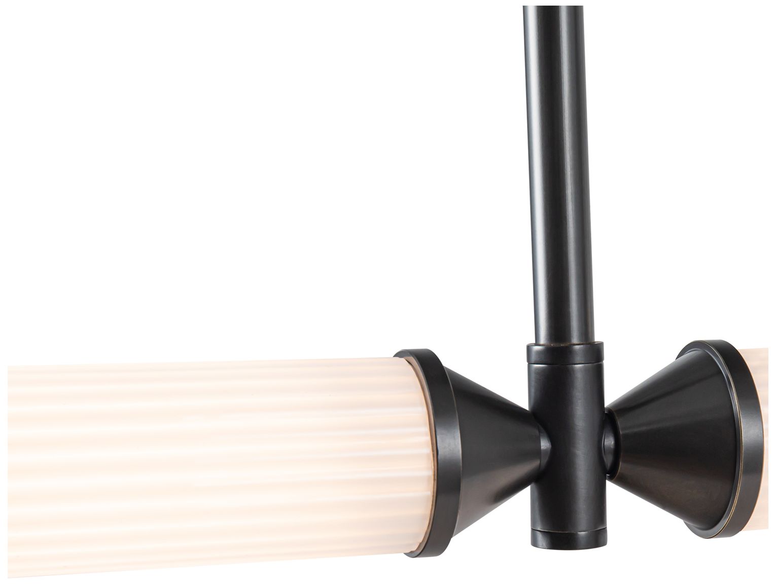 Image 4 Alora Edwin LED 48-in Urban Bronze/Frosted Ribbed Glass Linear Pendant more views