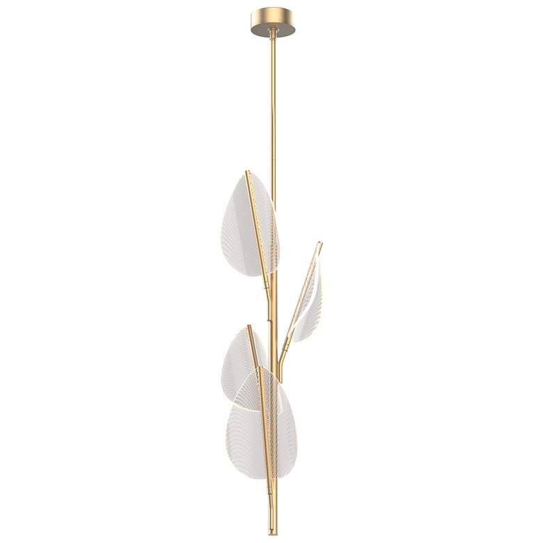 Image 1 Alora Flora LED 4 Head Natural Brass Pendant