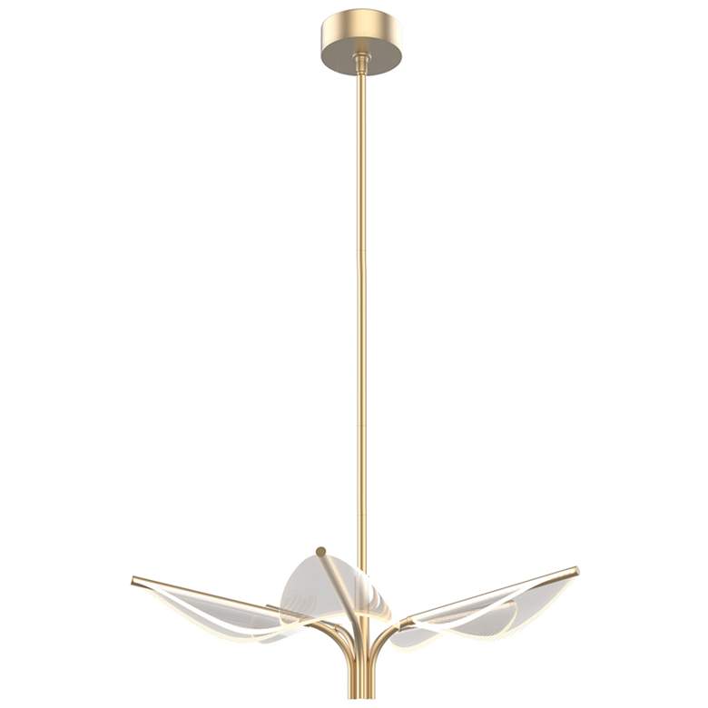 Image 1 Alora Flora LED 5 Head Natural Brass Pendant