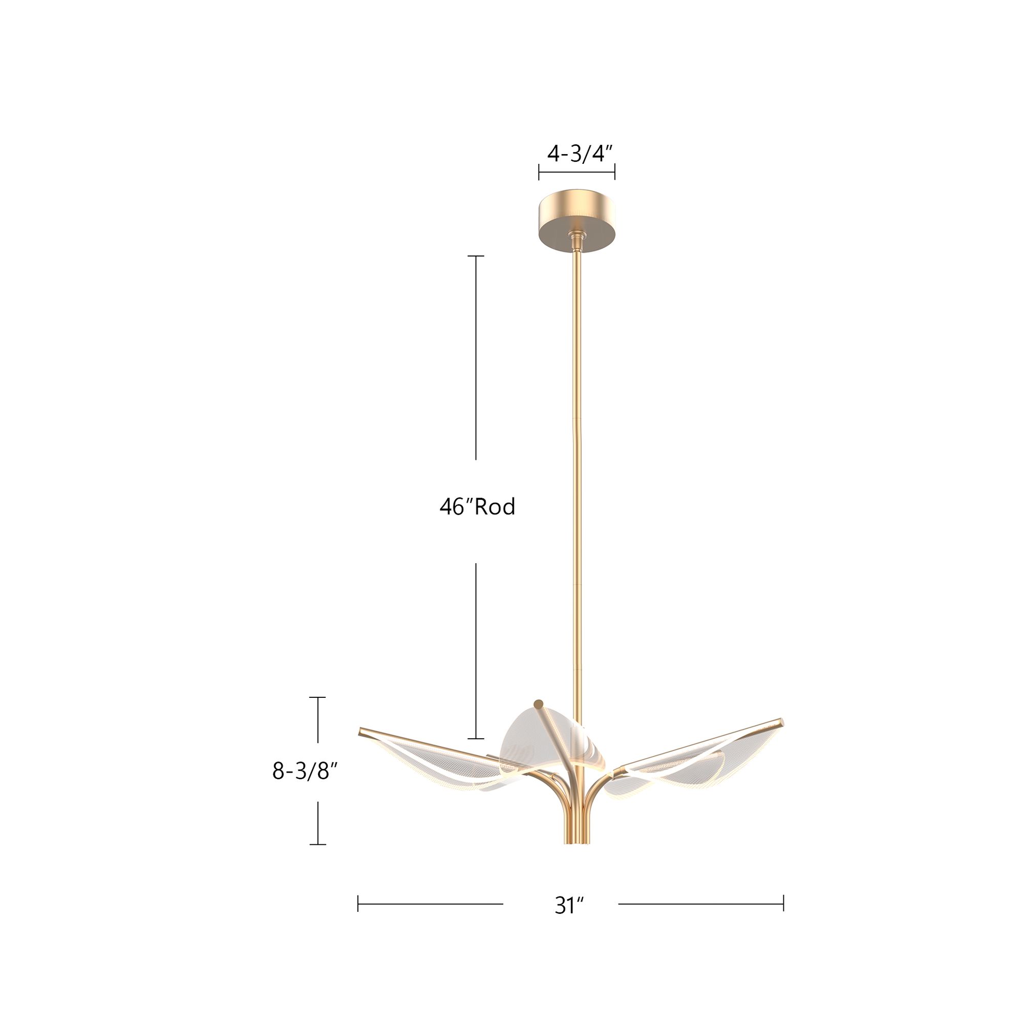 Image 6 Alora Flora LED 5 Head Natural Brass Pendant more views