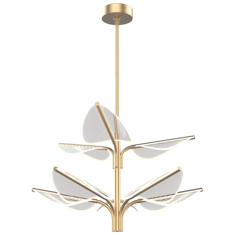 Image 1 Alora Flora LED 8 Head Natural Brass Pendant
