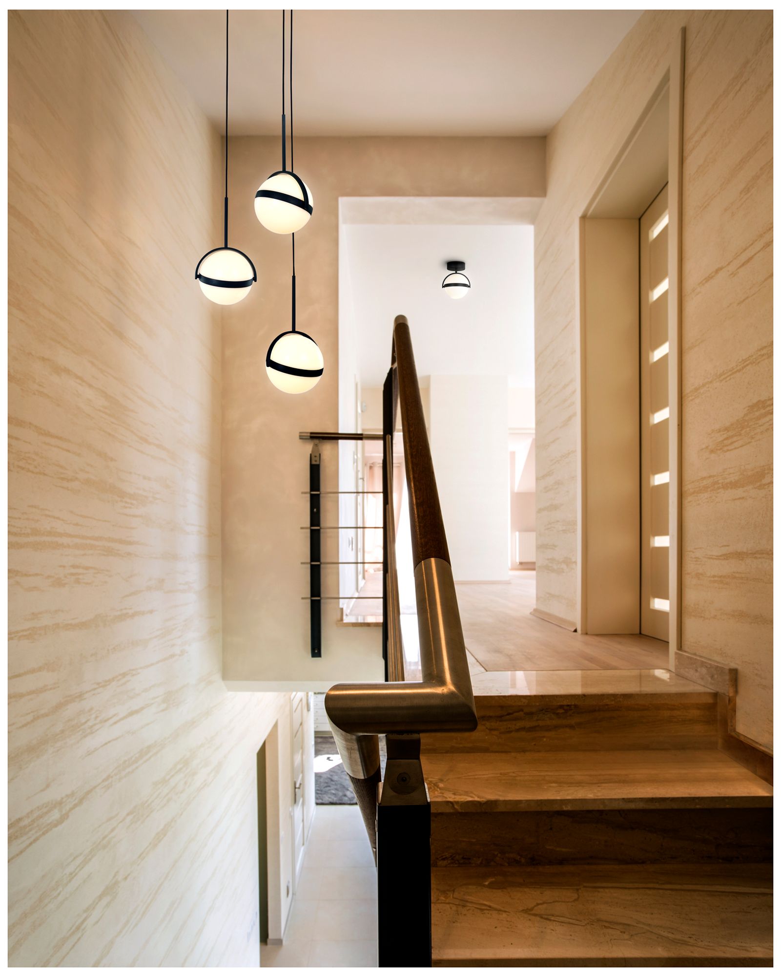 Image 3 Alora Globo LED 3 Head Matte Black Multi-Pendant more views