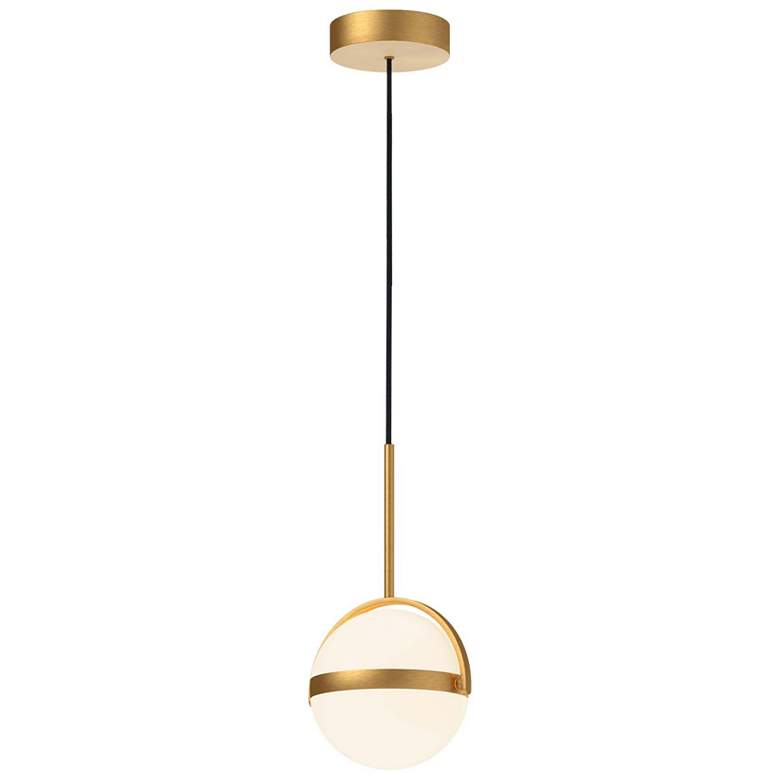 Image 1 Alora Globo LED 7-in Brushed Gold Pendant