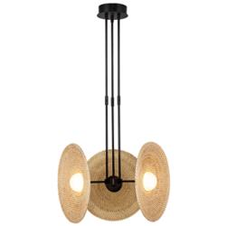 Alora Harbour LED 18-in Urban Bronze/Woven Pendant
