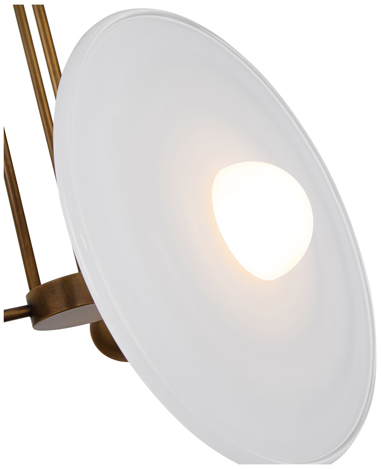 Image 2 Alora Harbour LED 18-in Vintage Brass/Glossy Opal Pendant more views