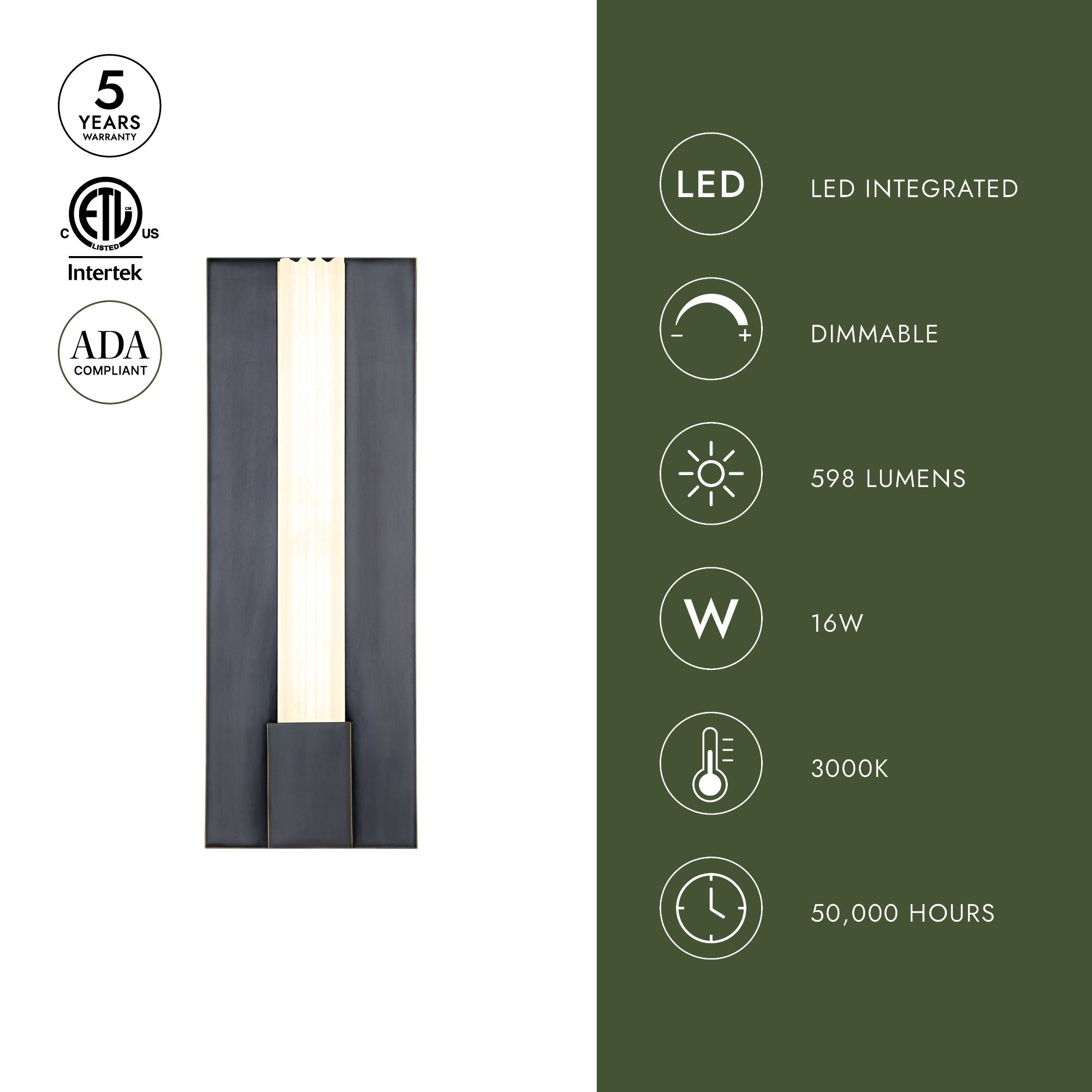 Image 4 Alora Kismet LED 14-in Urban Bronze/Alabaster Wall Vanity more views