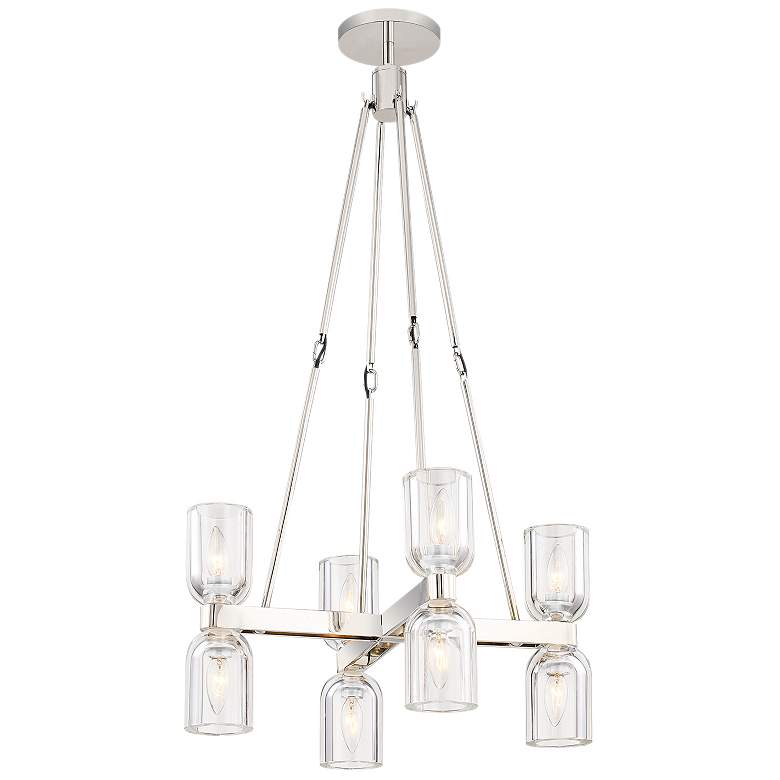 Image 1 Alora Lucian E12 22-in Clear Crystal/Polished Nickel Chandelier