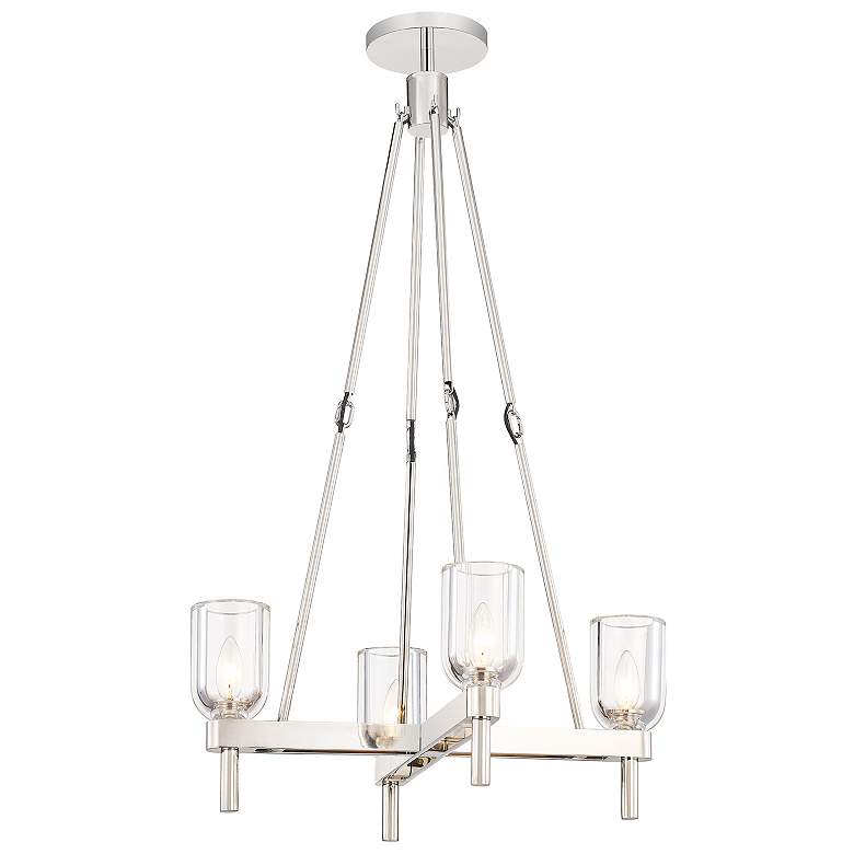 Image 1 Alora Lucian E12 22-in Clear Crystal/Polished Nickel Pendant