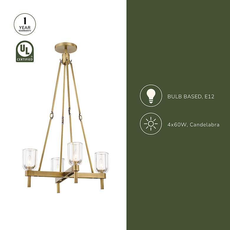 Image 3 Alora Lucian E12 22-in Clear Crystal/Polished Nickel Pendant more views