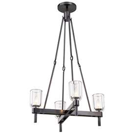Image1 of Alora Lucian E12 22-in Clear Crystal/Urban Bronze Pendant