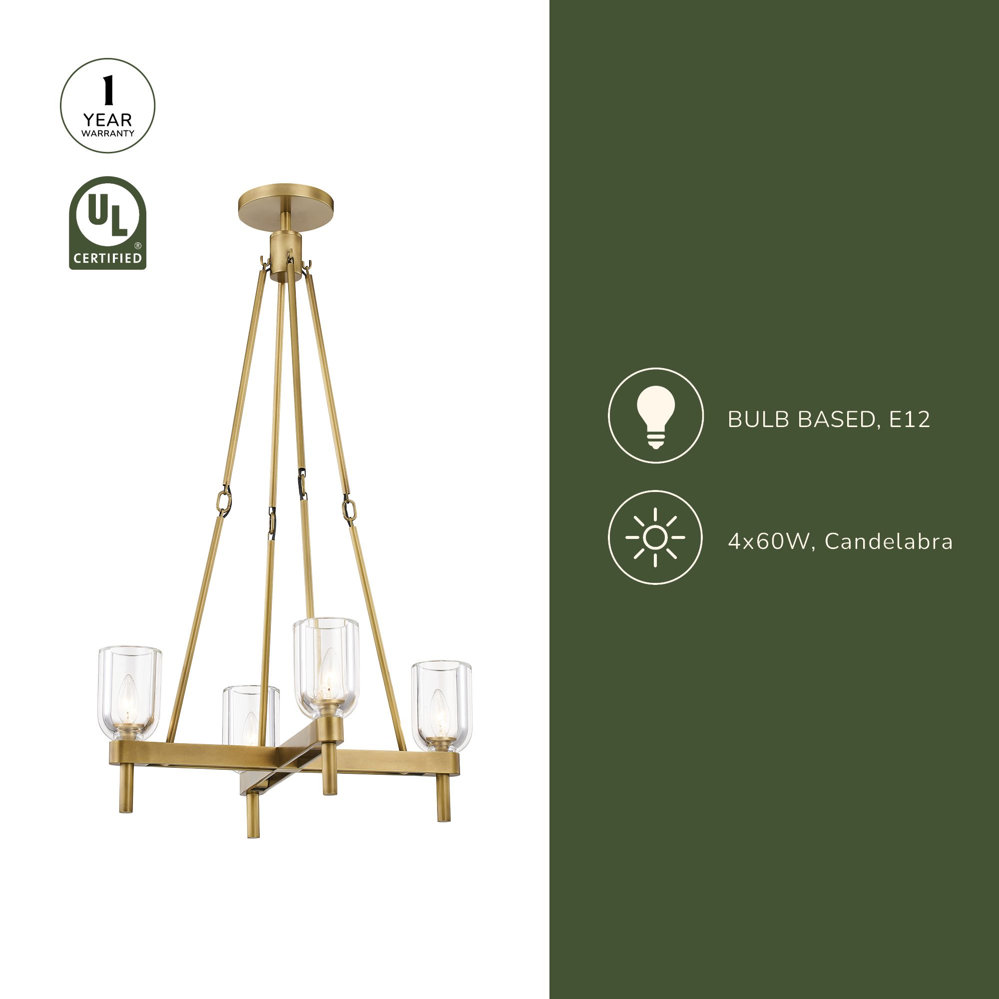 Image 4 Alora Lucian E12 22-in Clear Crystal/Urban Bronze Pendant more views