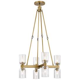 Image1 of Alora Lucian E12 22-in Clear Crystal/Vintage Brass Chandelier